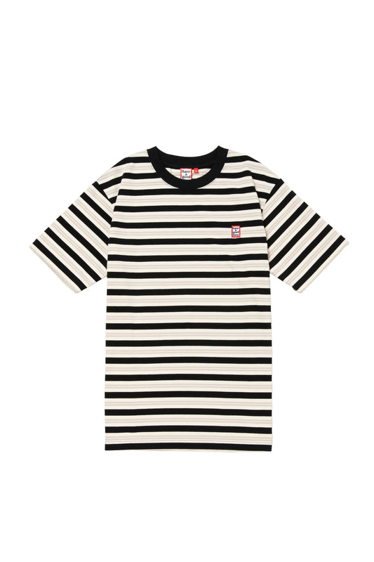 MINI MINI FRAME EMB STRIPE S/S TEE BLACK