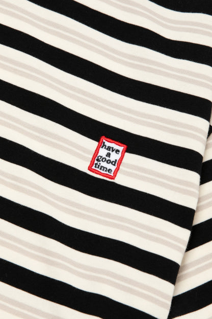 MINI MINI FRAME EMB STRIPE S/S TEE BLACK