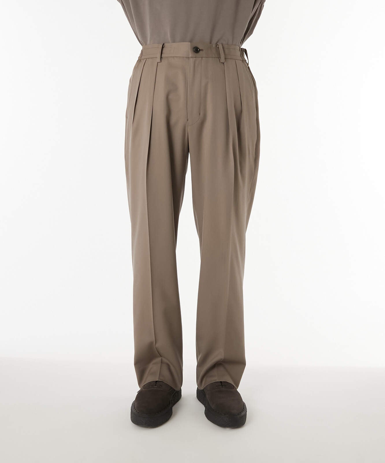 2252-PT22-004 / 2TUCK TROUSERS  BLACK