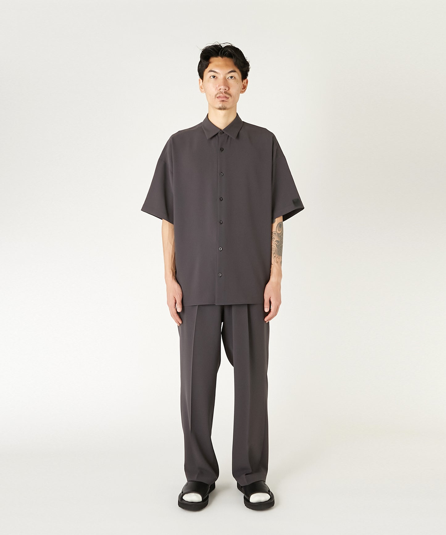 2261-SH55-011 / HALF SLEEVE BIG SHIRT CHARCOAL