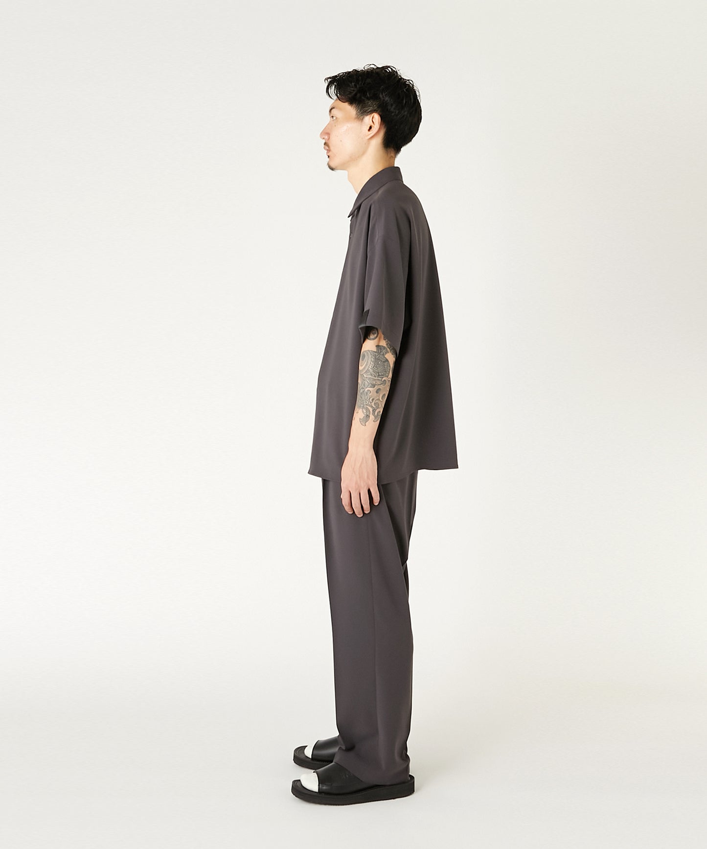 2261-SH55-011 / HALF SLEEVE BIG SHIRT CHARCOAL