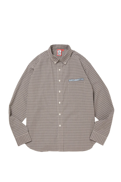HOMIES SIDE LOGO B.D CHECK SHIRT SMOKE