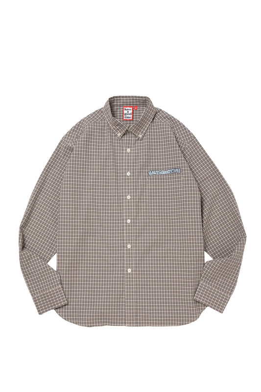 HOMIES SIDE LOGO B.D CHECK SHIRT SMOKE