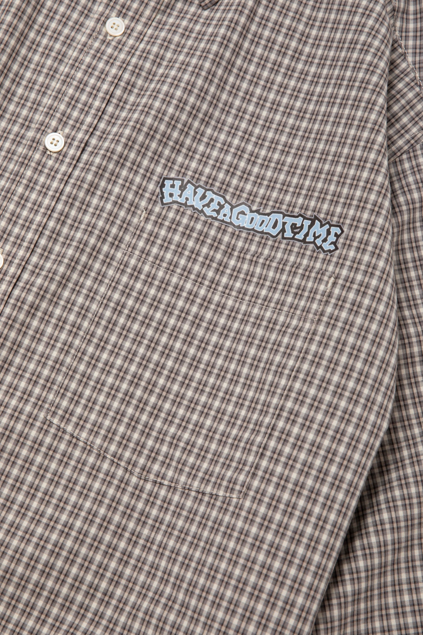 HOMIES SIDE LOGO B.D CHECK SHIRT SMOKE