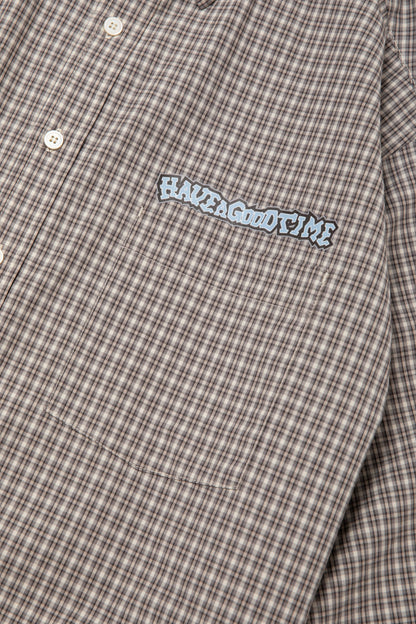 HOMIES SIDE LOGO B.D CHECK SHIRT SMOKE