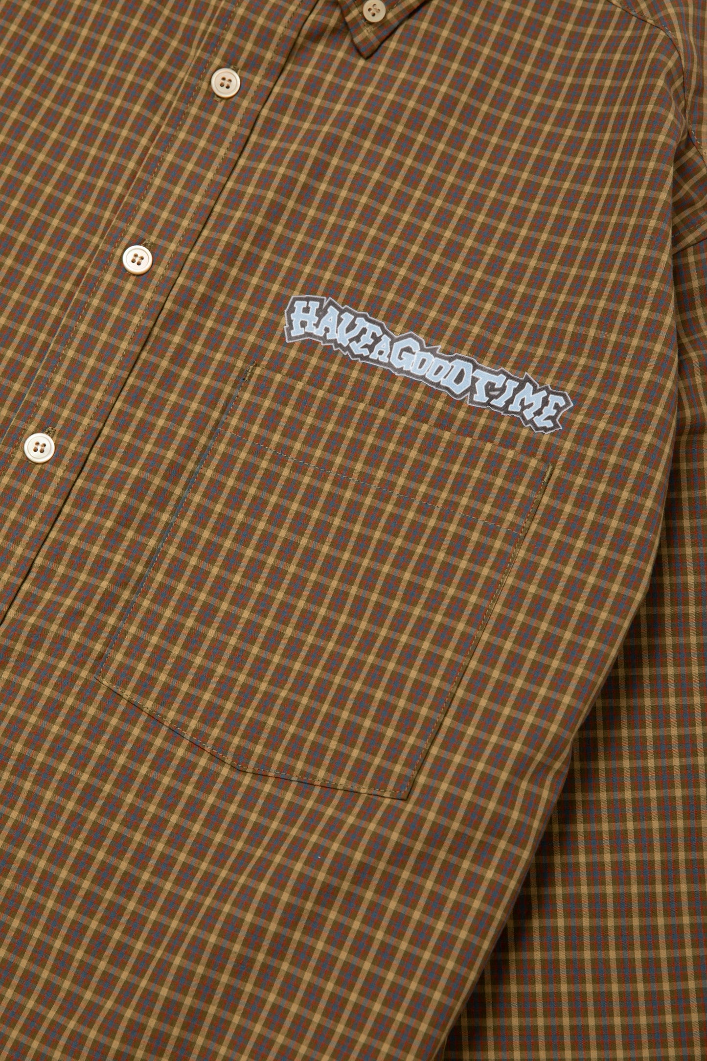 HOMIES SIDE LOGO B.D CHECK SHIRT MUSTARD