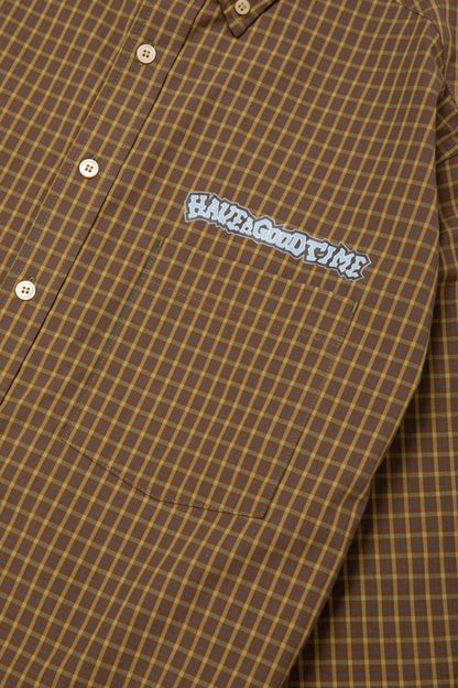 HOMIES SIDE LOGO B.D CHECK SHIRT MUSTARD
