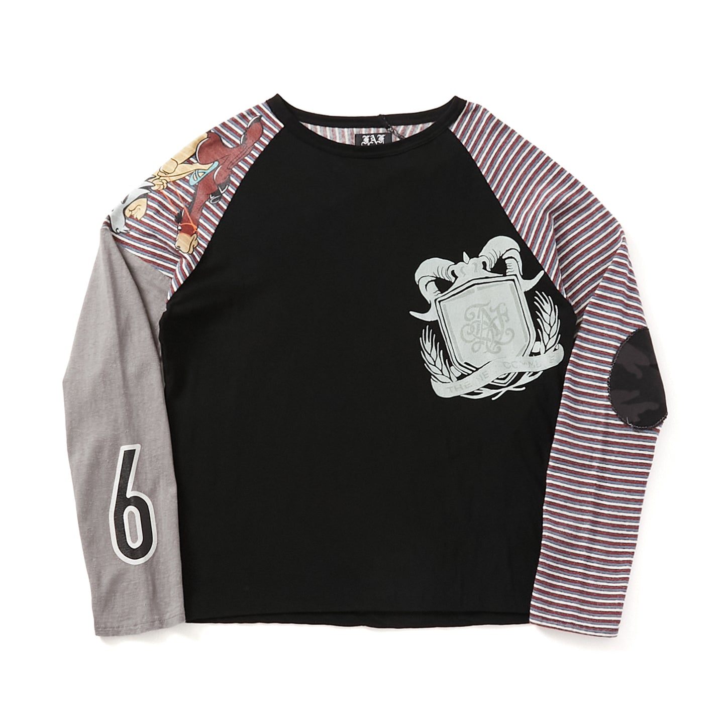 004121215 Stripe Raglan Black