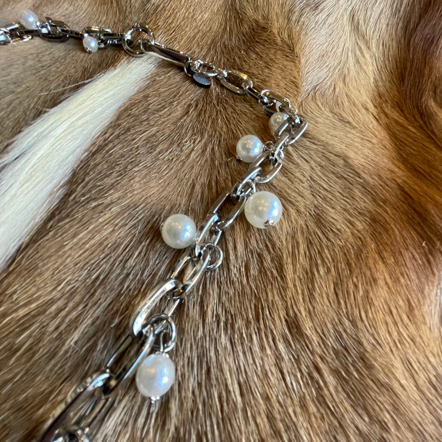 004342813 Pearl Wallet Chain Silver