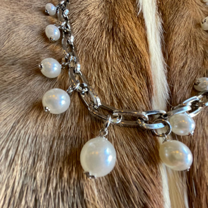 004342813 Pearl Wallet Chain Silver