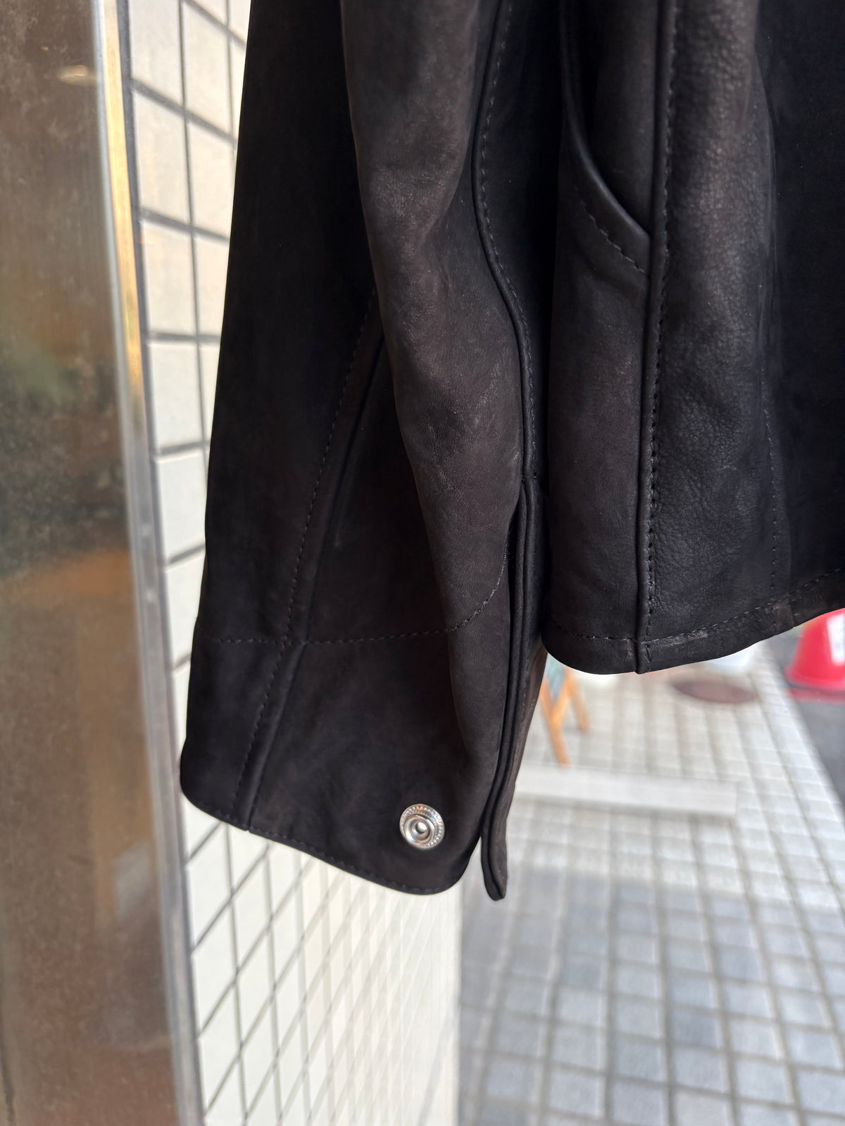 SH-82-C-NUBUCK-6 WORK JACKET BLACK