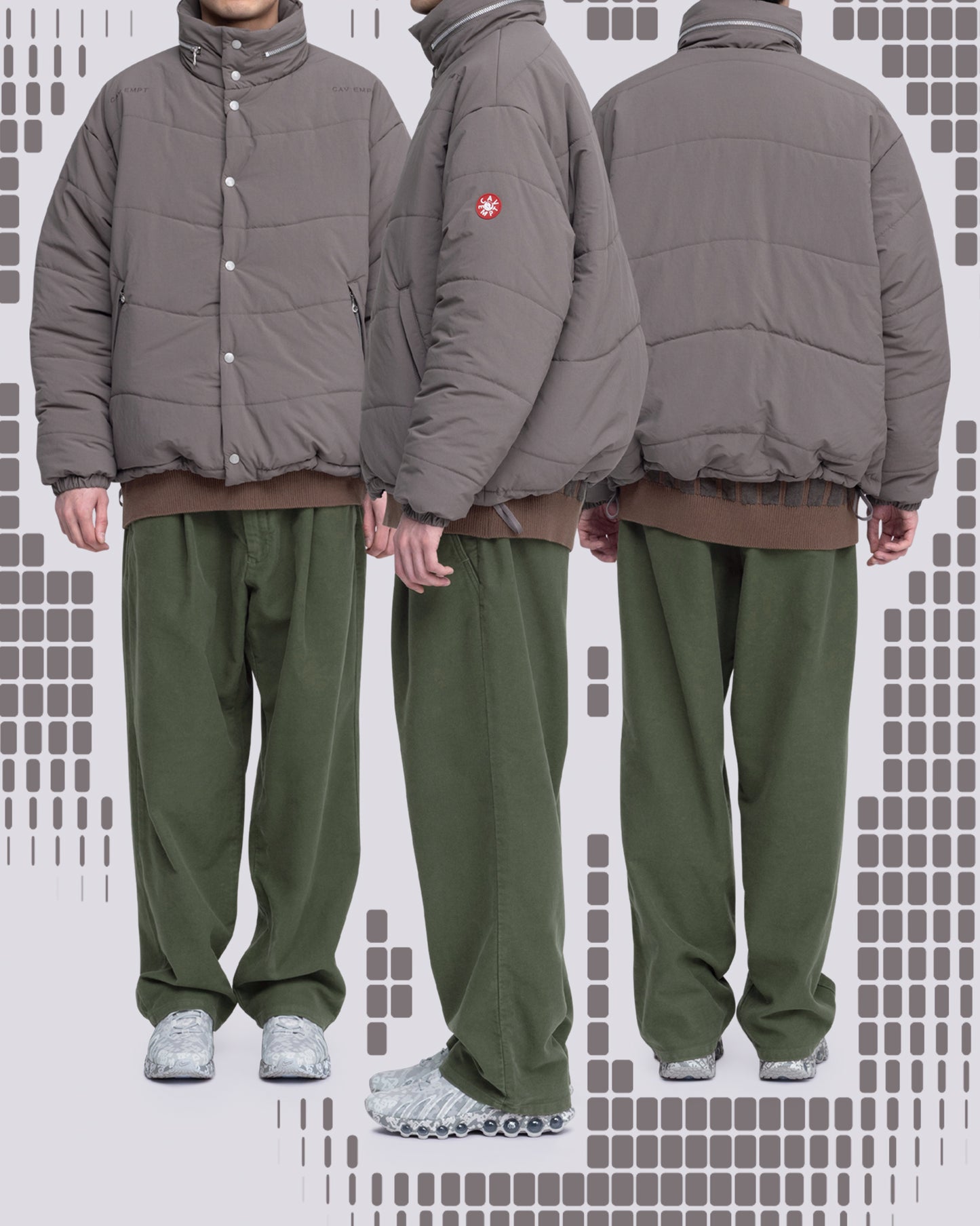 CES28JK02 WAVE STITCH PUFF JACKET GREY