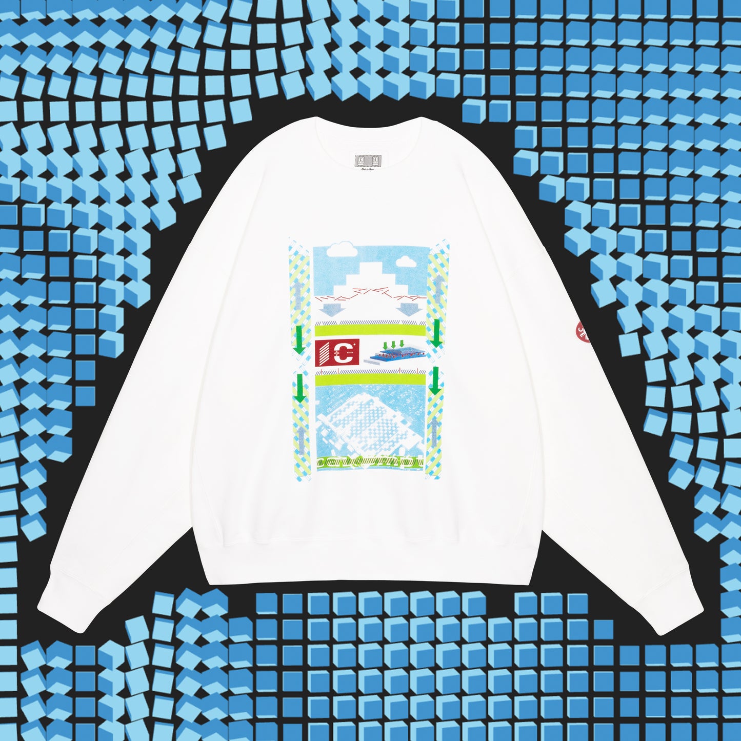 CES29CS02 AS Objects from shapes CREW NECK WHITE