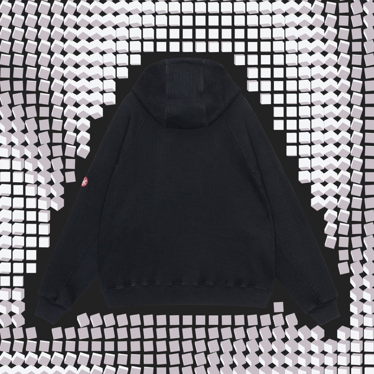 CES29CS14 WIDE RIB BIG HEAVY ZIP HOODY BLACK