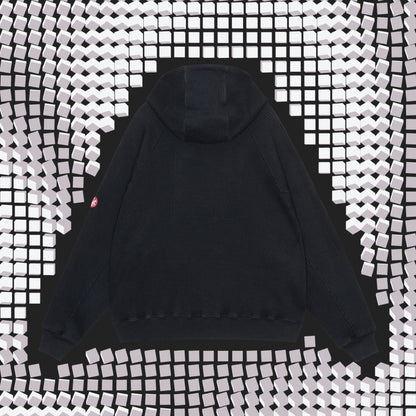 CES29CS14 WIDE RIB BIG HEAVY ZIP HOODY BLACK