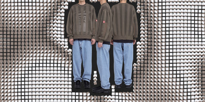 CES29KN03 COTTON WALE STRIPE KNIT KHAKI