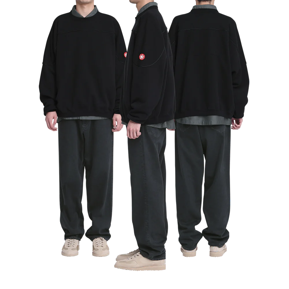CES27CS03 COTTON TRACK CREW NECK BLACK