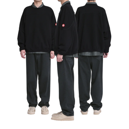 CES27CS03 COTTON TRACK CREW NECK BLACK