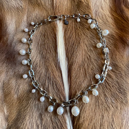004342813 Pearl Wallet Chain Silver