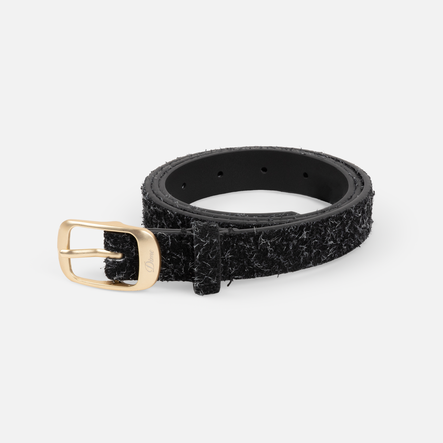 Dress Leather Belt Shaggy Black S/M