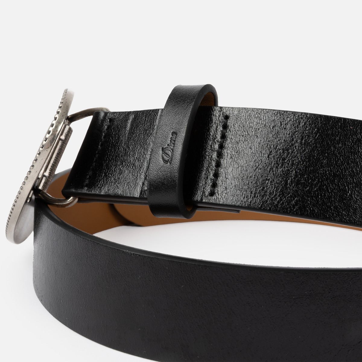 Skull Leather Belt Black