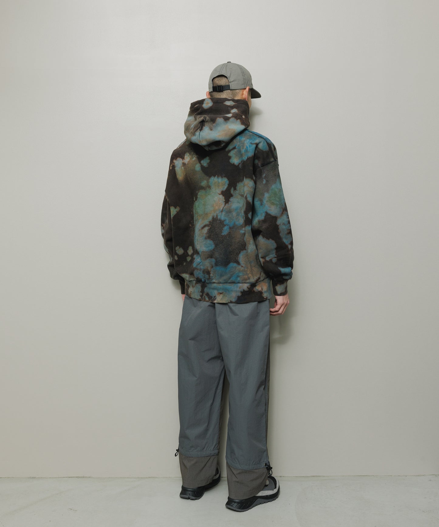 BAL-2165 LOGO TIE DYE  HOODIE by YUKIDYE BLACK