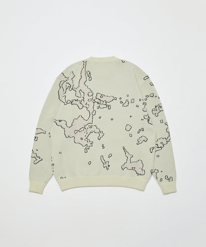 BAL-2166 JACQUARD COTTON CREWNECK SWEATER BONE