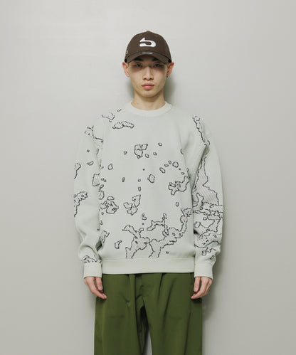 BAL-2166 JACQUARD COTTON CREWNECK SWEATER BONE