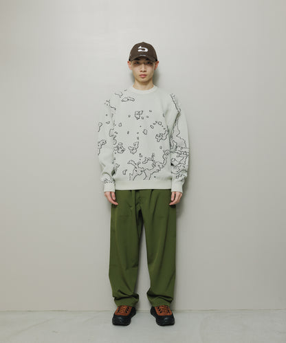 BAL-2166 JACQUARD COTTON CREWNECK SWEATER BONE