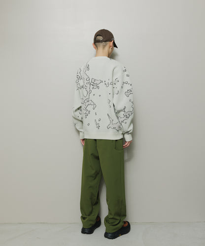 BAL-2166 JACQUARD COTTON CREWNECK SWEATER BONE