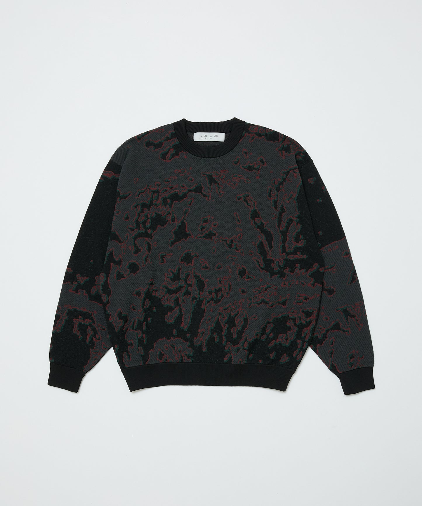 BAL-2192 JACQUARD PATTERN CREWNECK SWEATER BLACK