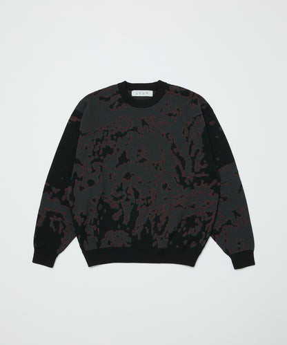 BAL-2192 JACQUARD PATTERN CREWNECK SWEATER BLACK