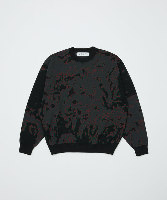 BAL-2192 JACQUARD PATTERN CREWNECK SWEATER BLACK