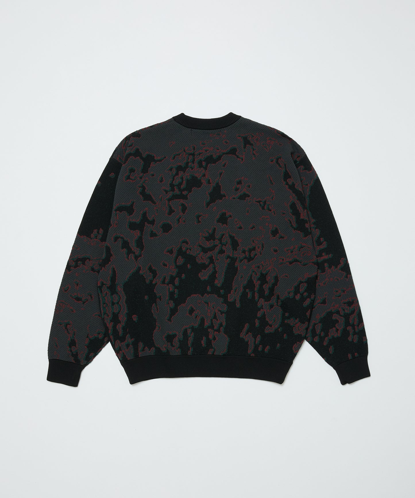BAL-2192 JACQUARD PATTERN CREWNECK SWEATER BLACK