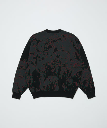 BAL-2192 JACQUARD PATTERN CREWNECK SWEATER BLACK