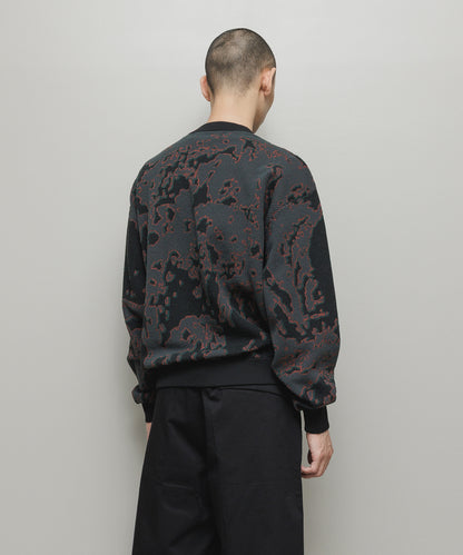 BAL-2192 JACQUARD PATTERN CREWNECK SWEATER BLACK