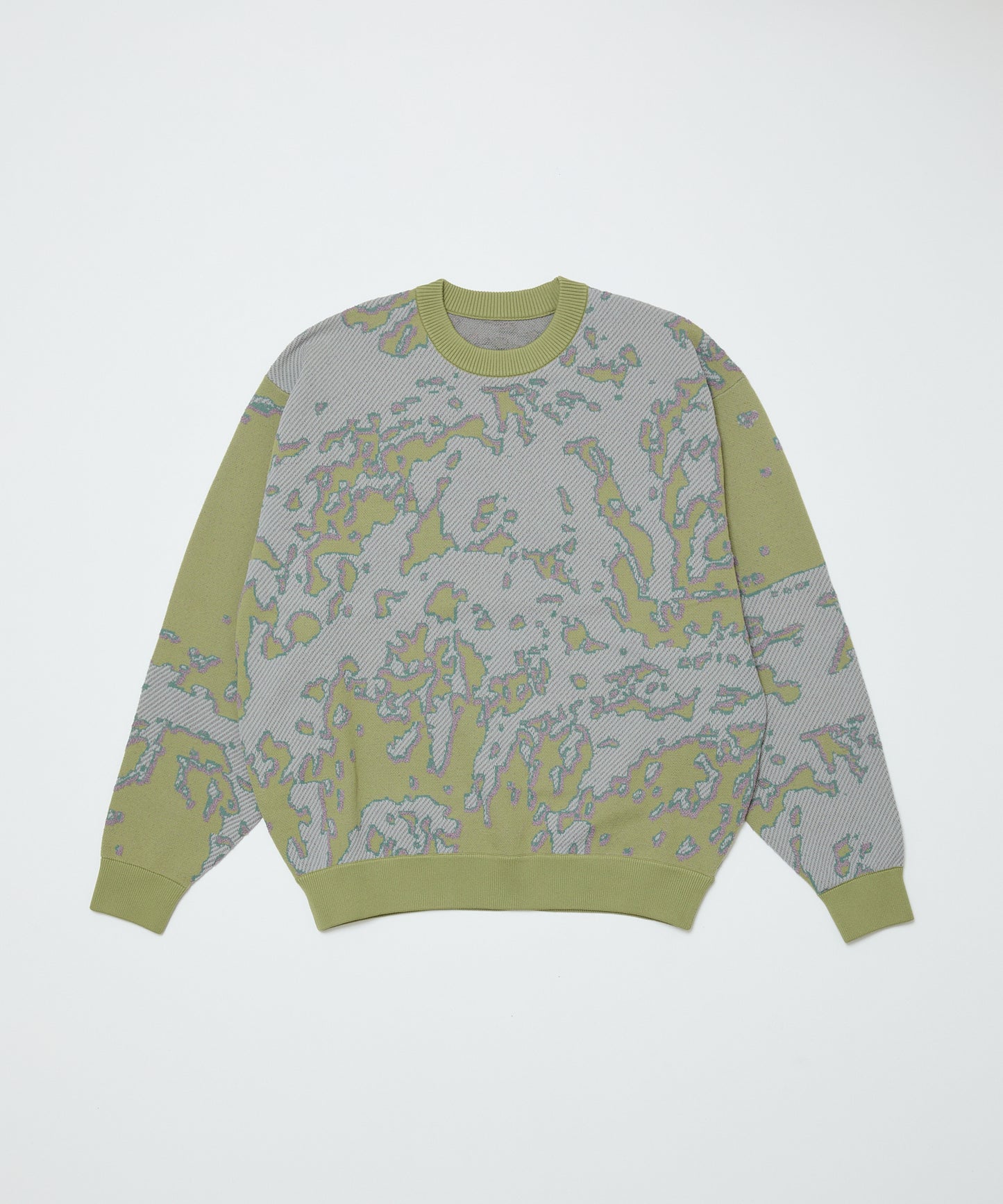 BAL-2192 JACQUARD PATTERN CREWNECK SWEATER SAGE