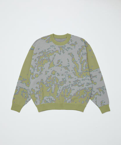 BAL-2192 JACQUARD PATTERN CREWNECK SWEATER SAGE