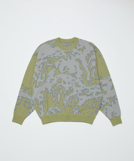 BAL-2192 JACQUARD PATTERN CREWNECK SWEATER SAGE