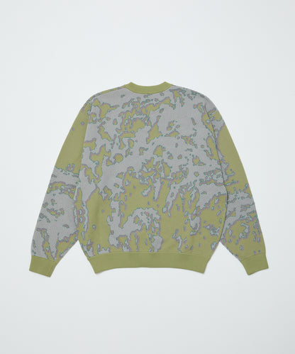 BAL-2192 JACQUARD PATTERN CREWNECK SWEATER SAGE