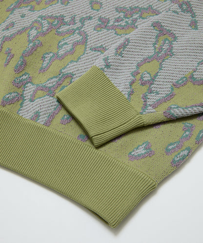 BAL-2192 JACQUARD PATTERN CREWNECK SWEATER SAGE