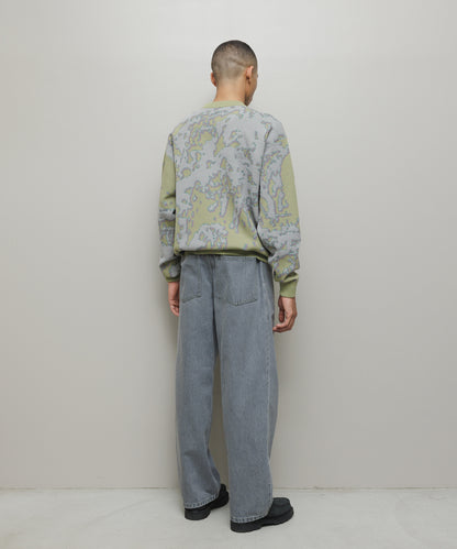 BAL-2192 JACQUARD PATTERN CREWNECK SWEATER SAGE