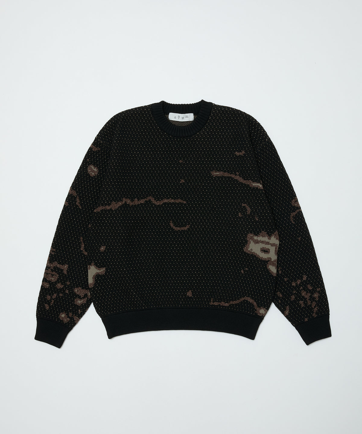 BAL-2220 JACQUARD PATTERN CREWNECK SWEATER BLACK