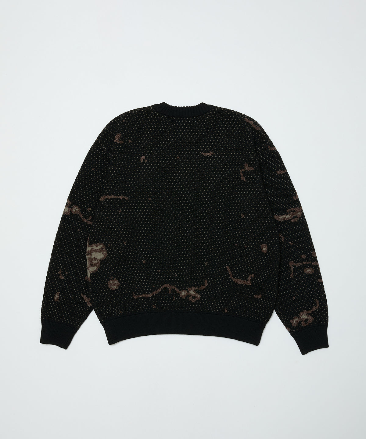 BAL-2220 JACQUARD PATTERN CREWNECK SWEATER BLACK