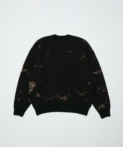 BAL-2220 JACQUARD PATTERN CREWNECK SWEATER BLACK