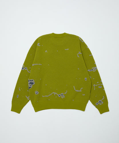 BAL-2220 JACQUARD PATTERN CREWNECK SWEATER PISTACHIO