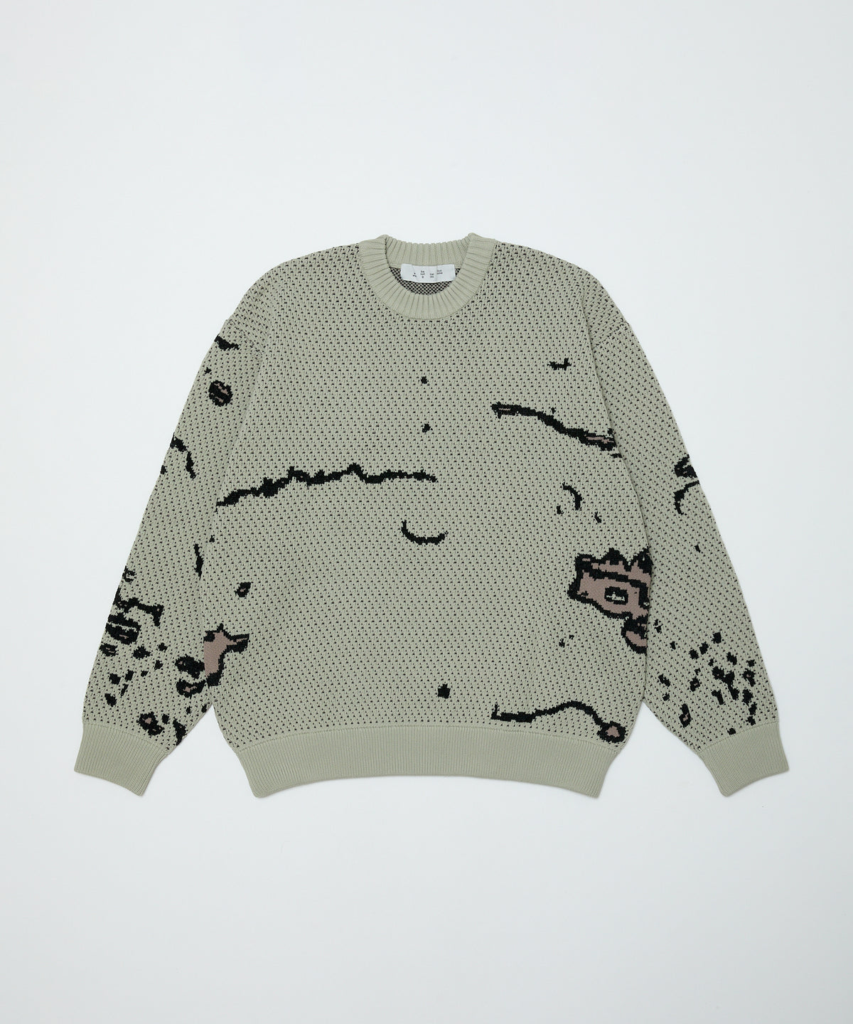 BAL-2220 JACQUARD PATTERN CREWNECK SWEATER STONE BEIGE
