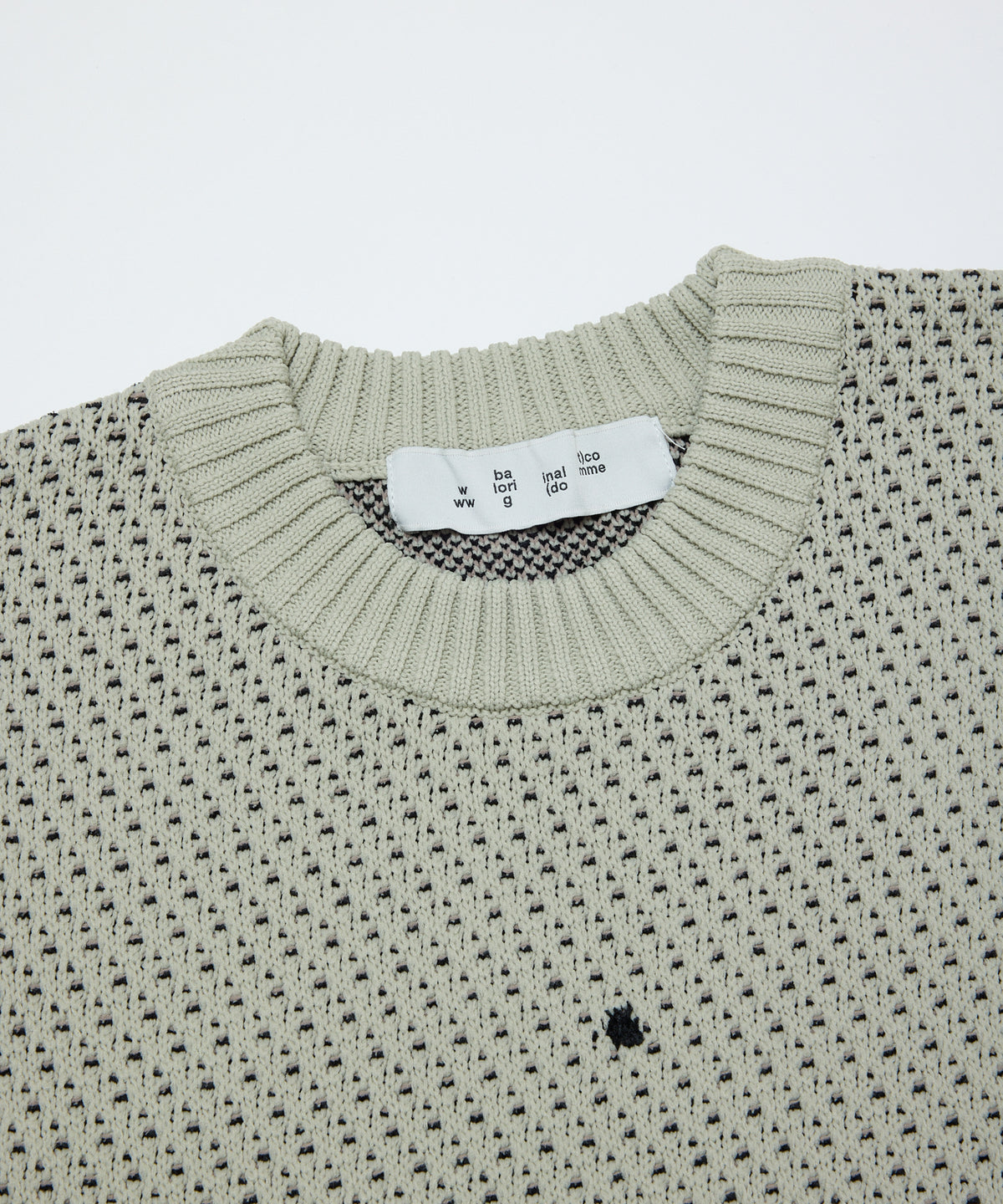 BAL-2220 JACQUARD PATTERN CREWNECK SWEATER STONE BEIGE