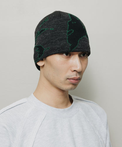 BAL-A-670 JACQUARD SOFT BEANIE HAT DARK BLACK