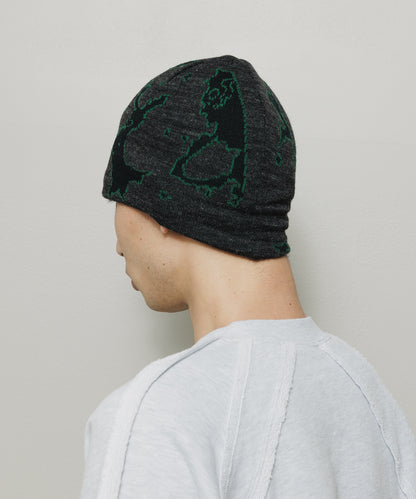BAL-A-670 JACQUARD SOFT BEANIE HAT DARK BLACK